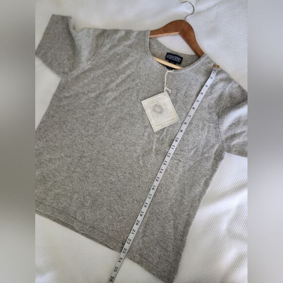 Lands' End Cashmere Gray Crew Neck Sweater Soft Knit Classic - Picture 7 of 8